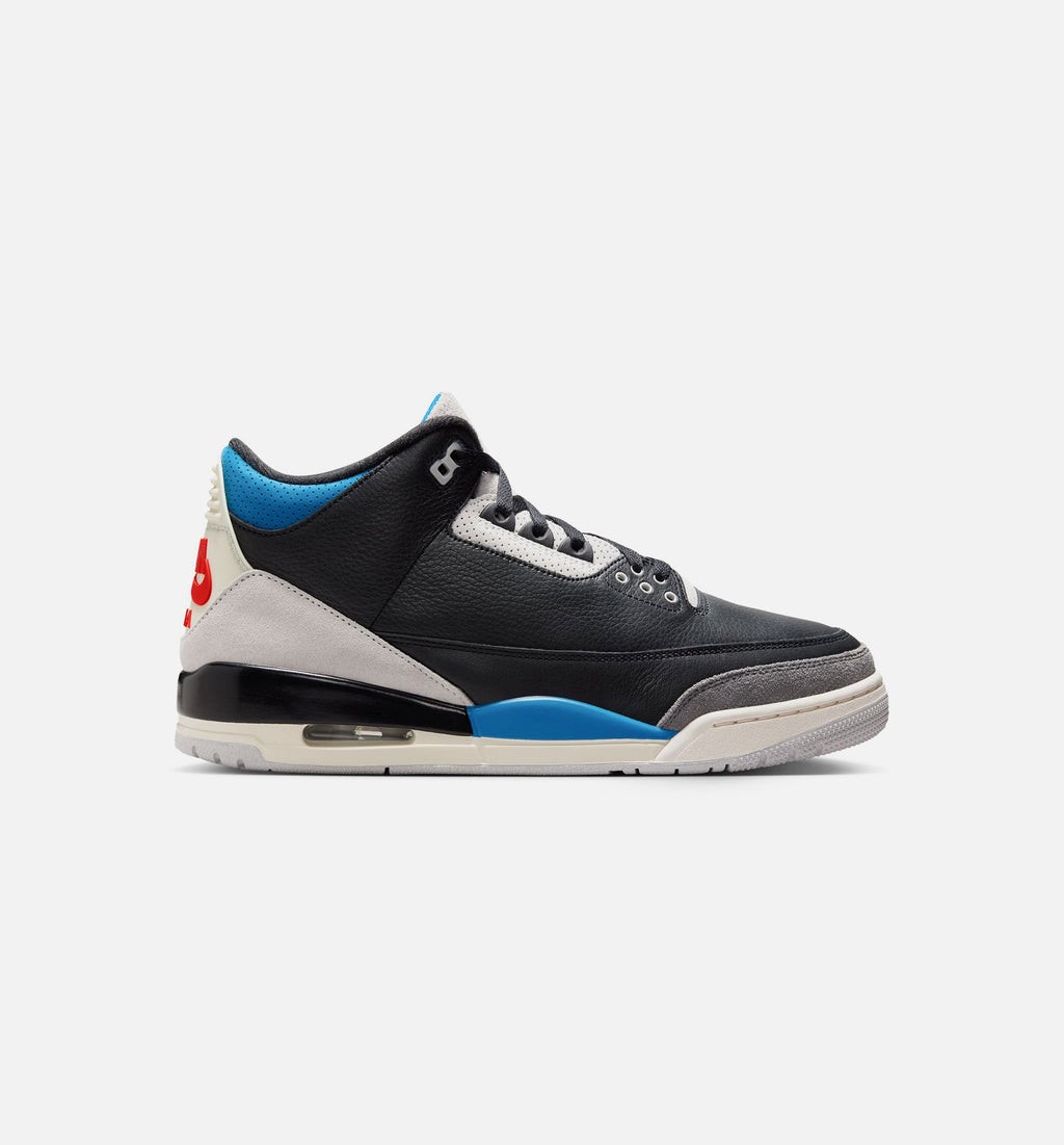 Air Jordan 3 Retro OG Rare Air Men's Sneakers - Black / Chile Red / Neutral Grey