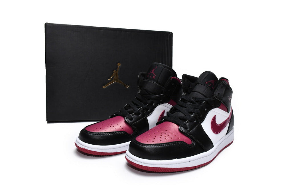 Air Jordan 1 Mid Bred Toe White GS Reps Sneakers 554724-066