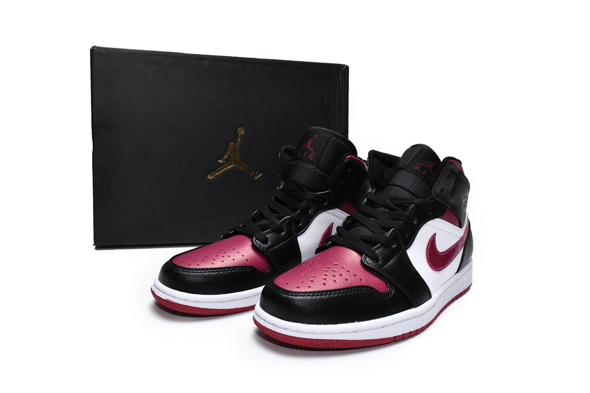 Air Jordan 1 Mid Bred Toe White GS Reps Sneakers 554724-066