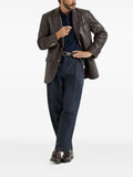 Brunello Cucinelli peak-lapels leather blazer