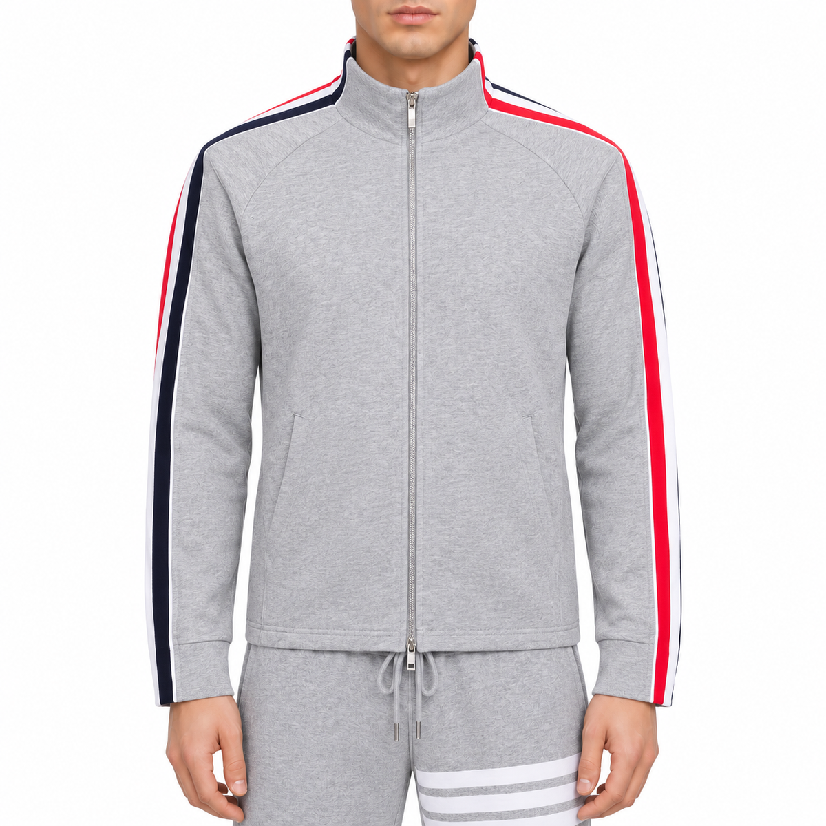 Zip - Up Sweatshirt - Premium Crew Neck Pullover | Thom Browne