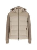 Moorer quilted panelled hooded jacket