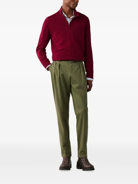 Hackett London quarter-zip elbow-patch knit