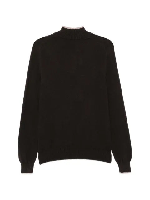 Fedeli half-zip ribbed-trim sweater