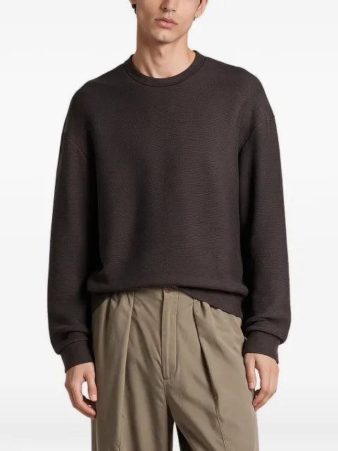 Giorgio Armani ribbed-knit crew-neck sweatshirt