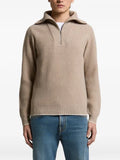 Peserico ribbed-knit quarter-zip sweater