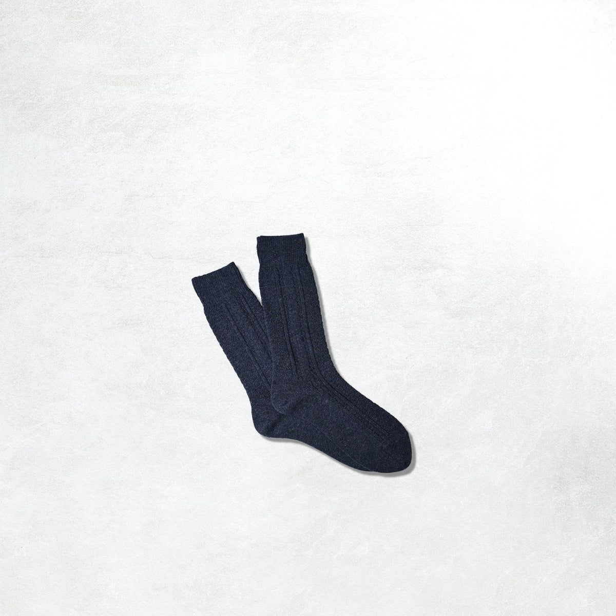Anonymous Ism Wool Cashmere Links Combi Crew Socks: Indigo