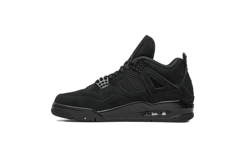 Air Jordan 4 Retro 'Black Cat' 2020 – All-Black Stealth Sneaker with Matte Nubuck & Visible Air Unit