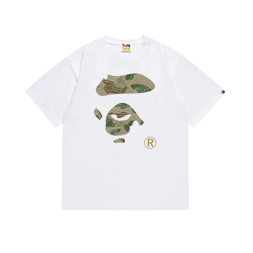 Bape Multi‑Camo Ape Head Graphic Oversized Tee Streetwear Unisex