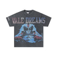 VALE USA Rhinestone Football Graphic Washed T-Shirt