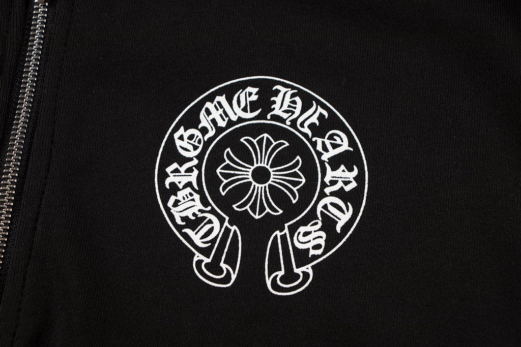 Chrome Hearts Rainbow Horseshoe Graphic Zip-Up Hoodie