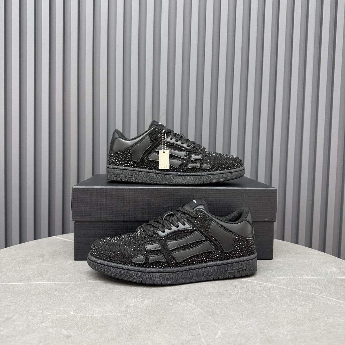 Amiri Black Embellished Low-Top Sneakers