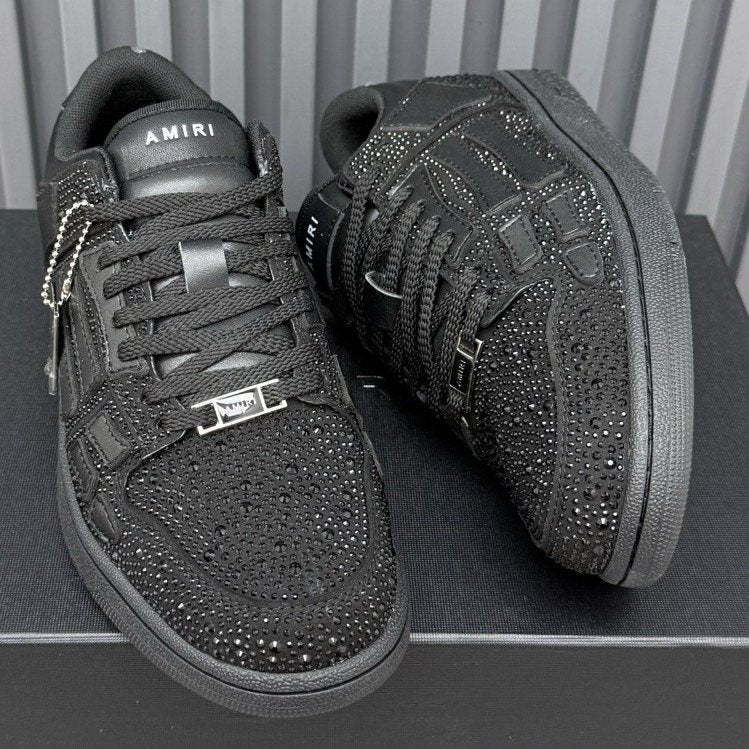 Amiri Black Embellished Low-Top Sneakers
