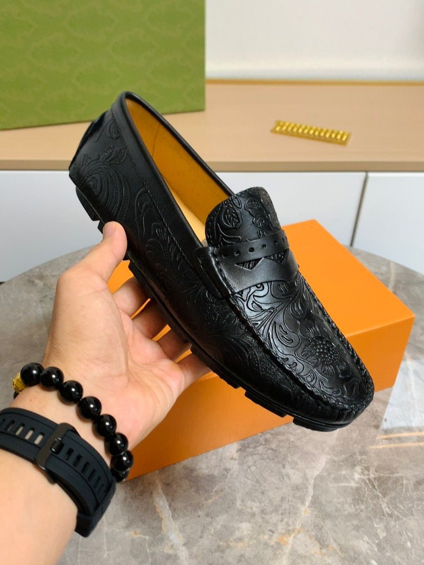 Louis Vuitton Black Leather Loafers