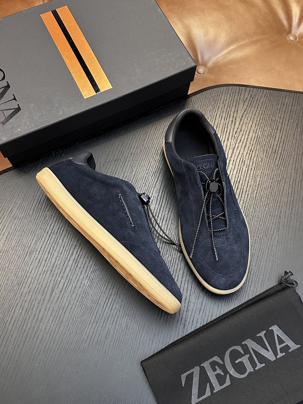 ZEGNA Triple Elastic Slip-On Sneakers