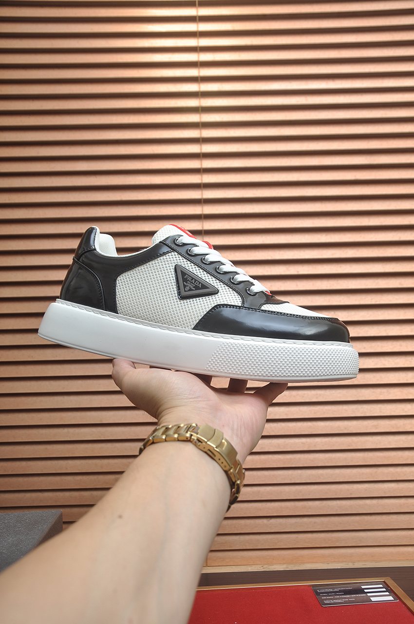 Prada Low-Top Panel Sneakers