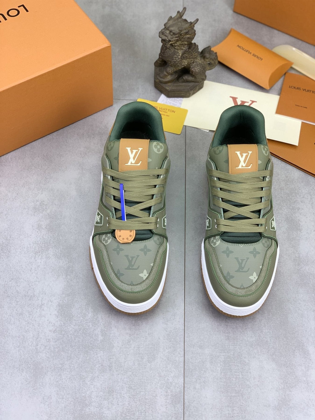 Louis Vuitton Sage Green Low-Top Sneakers