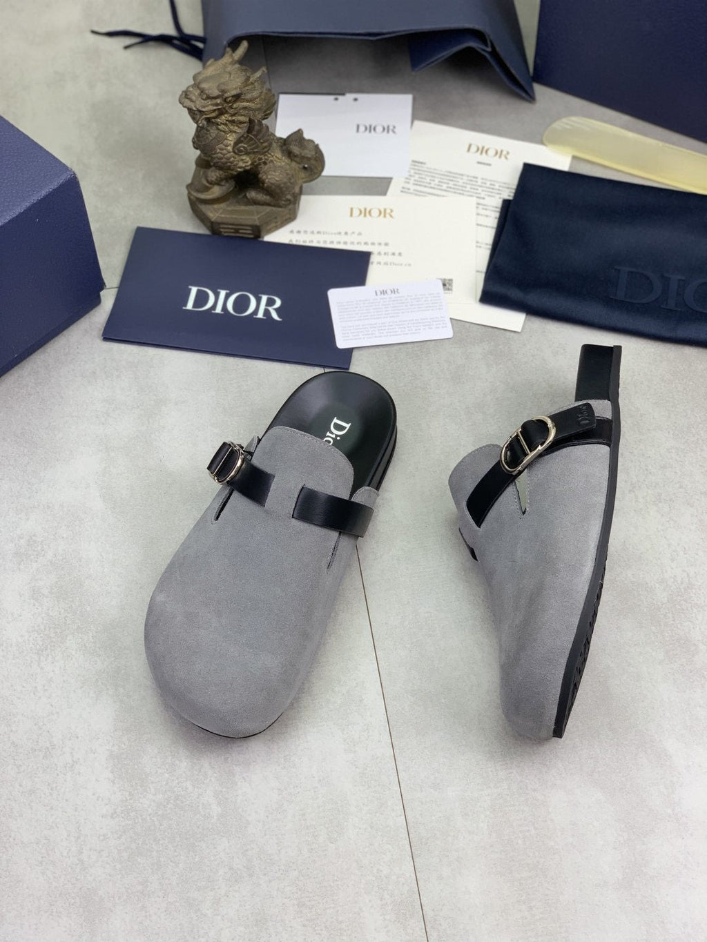Dior Men's Buckle Strap Mule Sandals